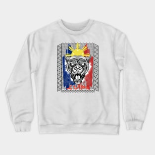 Tribal line Art Tiger / Baybayin word Tapang (Courage) Crewneck Sweatshirt